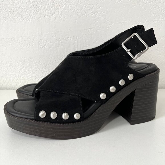 Torrid Black Studded Chunky Heel - Size 8WW - Picture 6 of 12